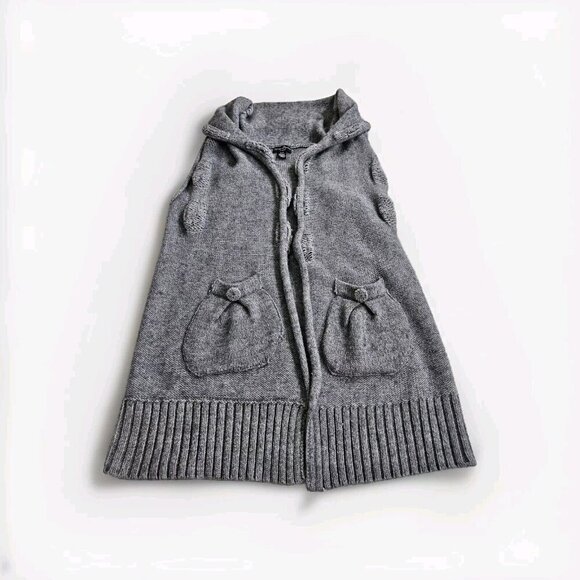 Mercer & Madison Cardigan Vest Women 1X Gray Pockets Chunky Knit Alpaca Blend - Picture 7 of 14